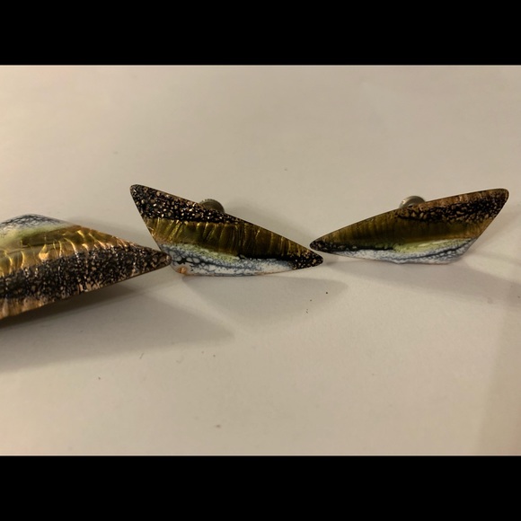 Jules Perrier handmade brooch and earring - Picture 3 of 7